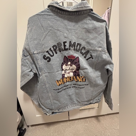 Denim jacket with supremocat print - Picture 2 of 4